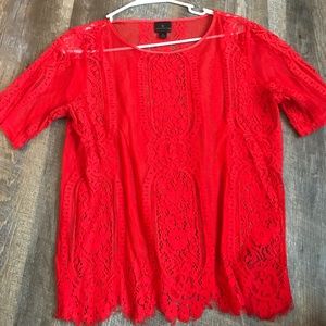 Red lace top